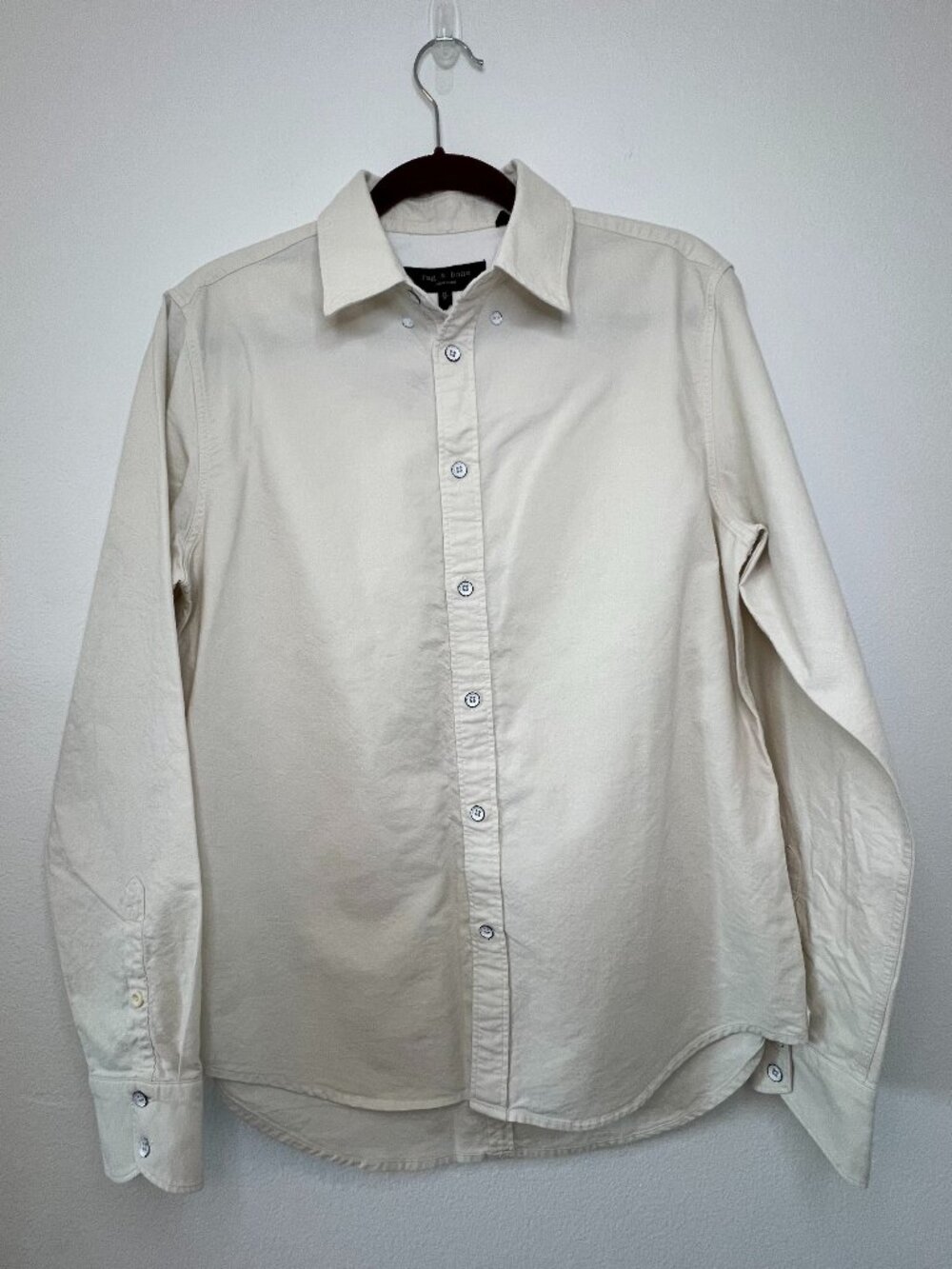 Rag & Bone Men’s Off White Cream Button Down Long Sleeve Shirt Size Medium